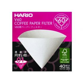 Papirnati filtri Hario V60-01 40 kosov, beli (VCF-01-40W)